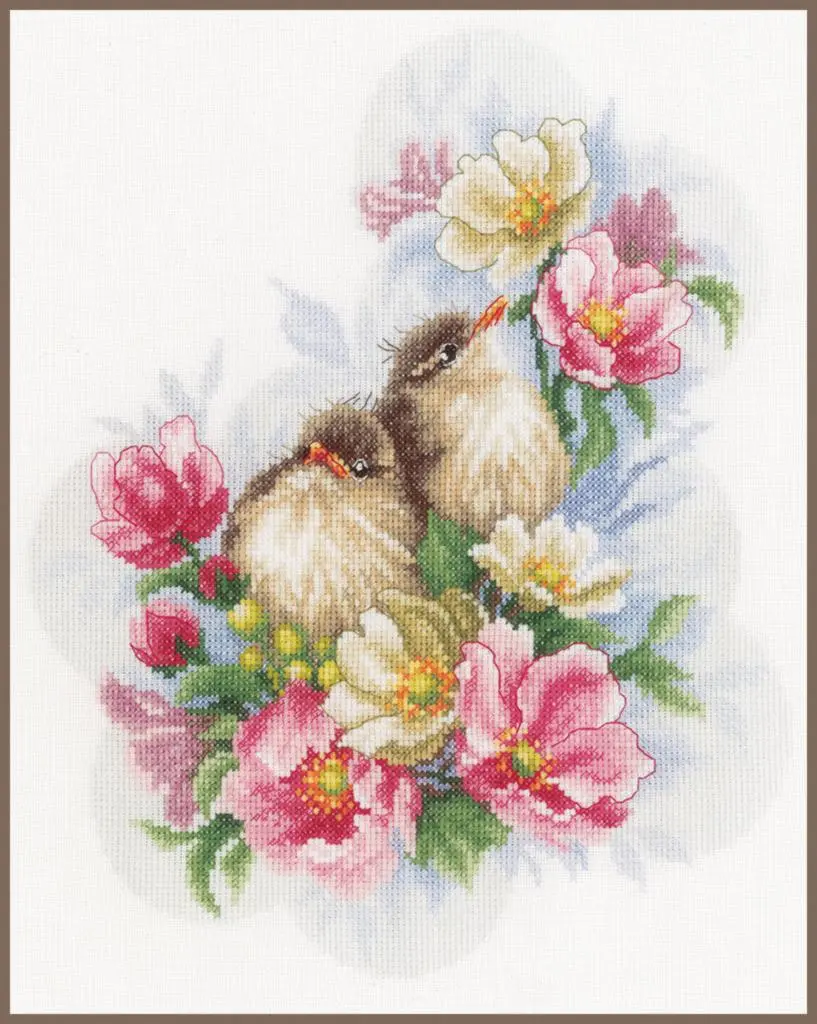 PN-0185003 Набір для вишивки хрестиком Lanarte, 28х33, тканина 27, Flower branch guardians