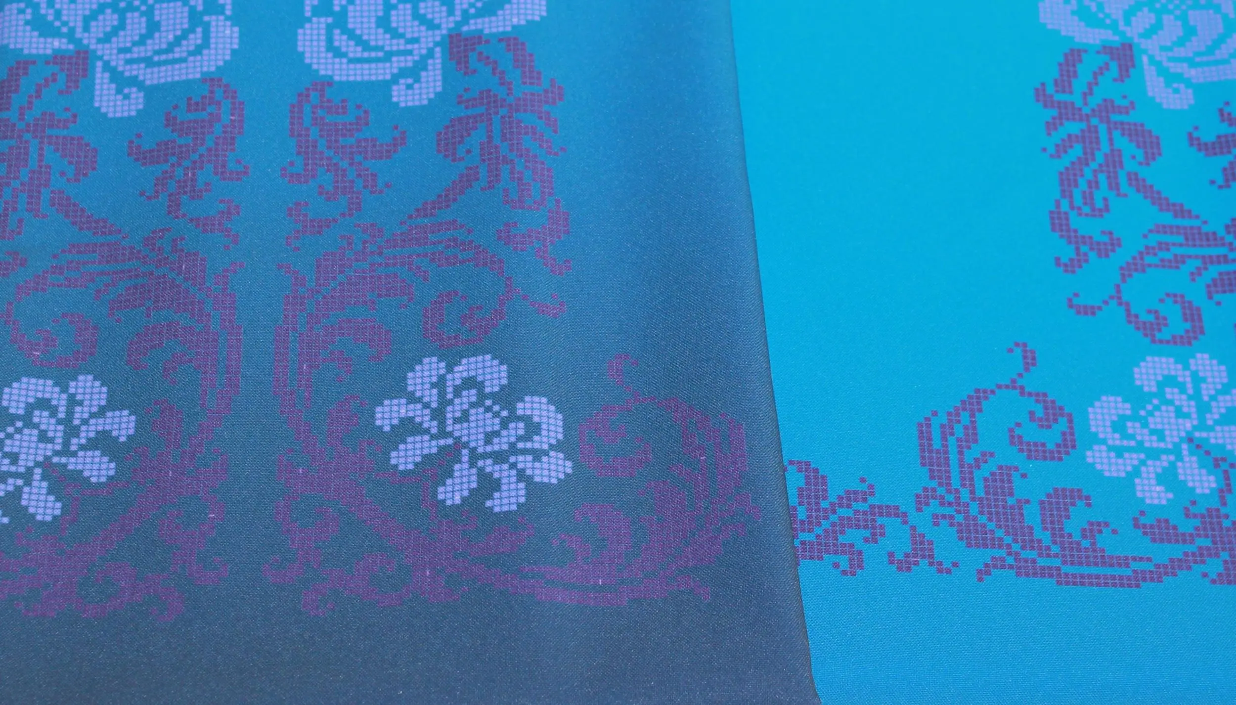 Заготівка для плаття під вишивку бісером Завитки, П58-ГКГ синій