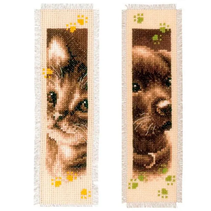 PN-0155362 Набір для вишивання хрестом Vervaco Закладка Cat and Dog Кіт та пес