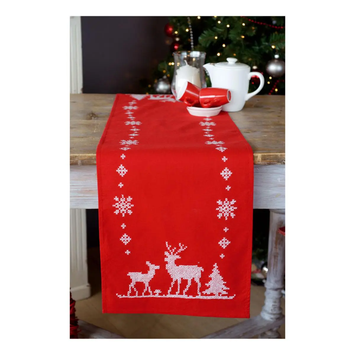 PN-0147225 Набір для вишивання хрестом (доріжка на стіл) Vervaco Christmas deers Різдвяні олені