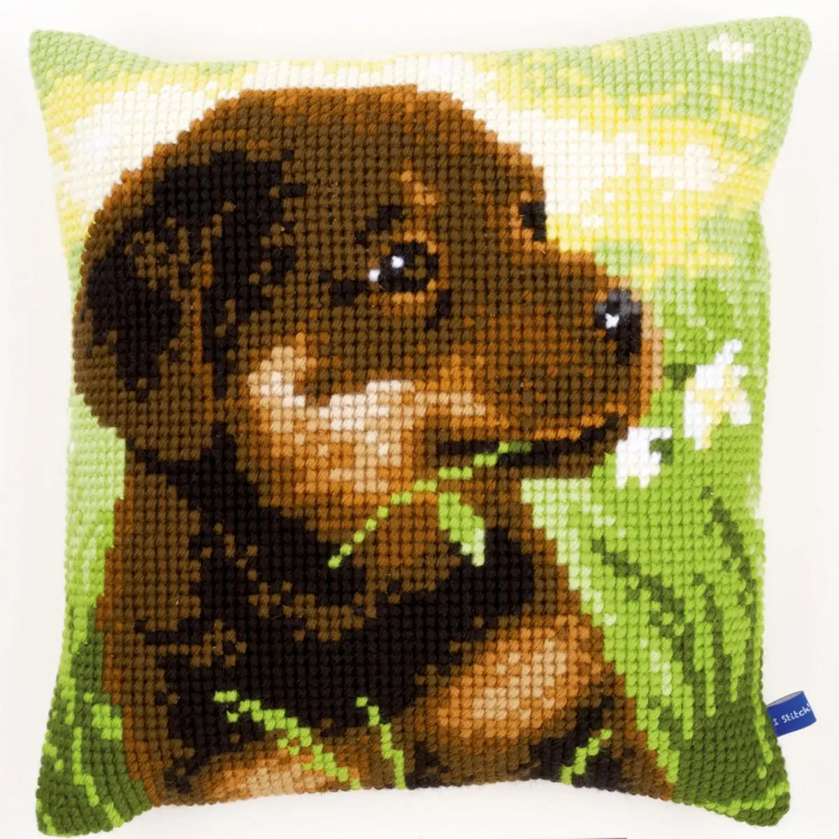 PN-0150689 Набір для вишивання хрестом (подушка) Vervaco Rottweiler Puppy Цуценя ротвейлера