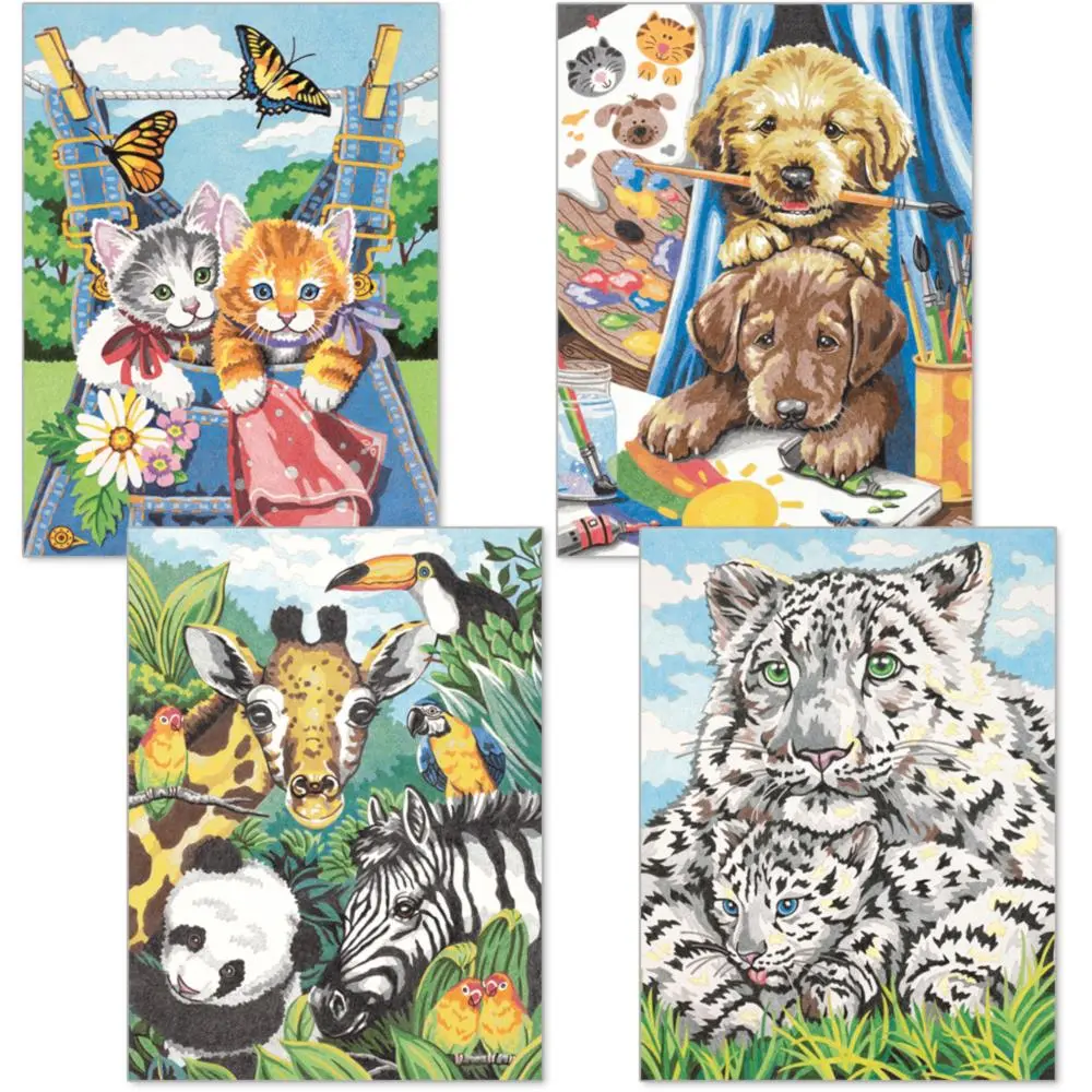 91337 Набір для малювання олівцями за номерами Friendly animals Добролюбні тварини Dimensions