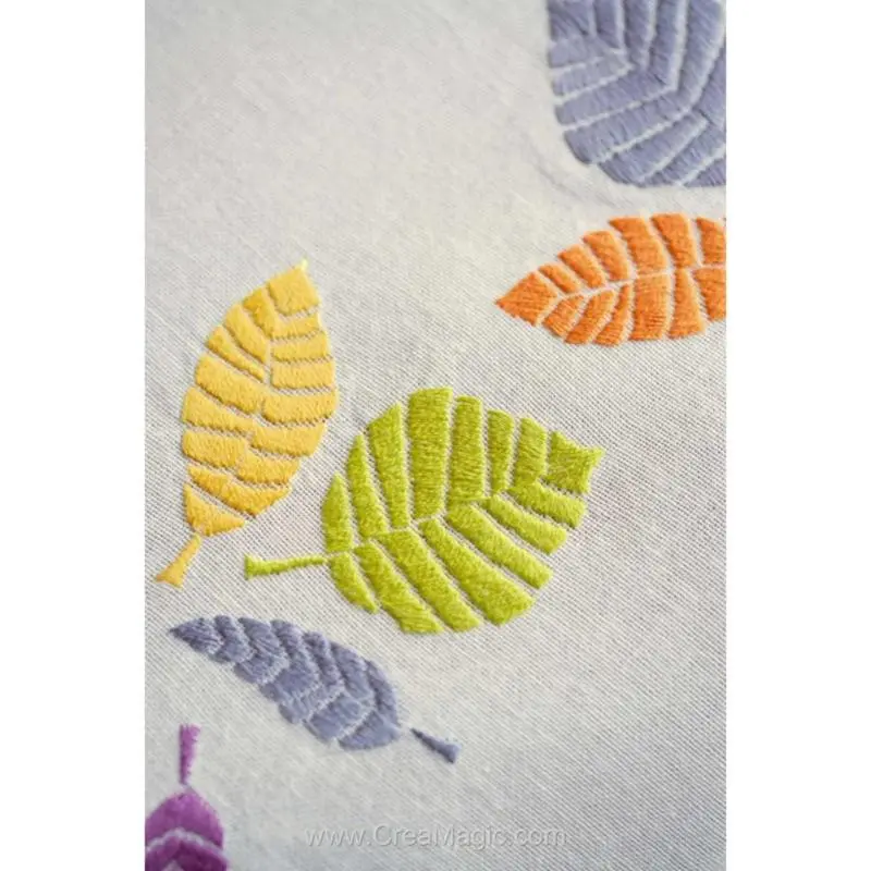 PN-0147513 Набір для вишивання гладдю (скатертина) Vervaco Colourful Leaves Різнокольорове листя