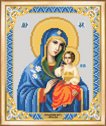 СБІ-003 Схема для вишивання бісером Ікона Божої Матері Неувядний Цвіт