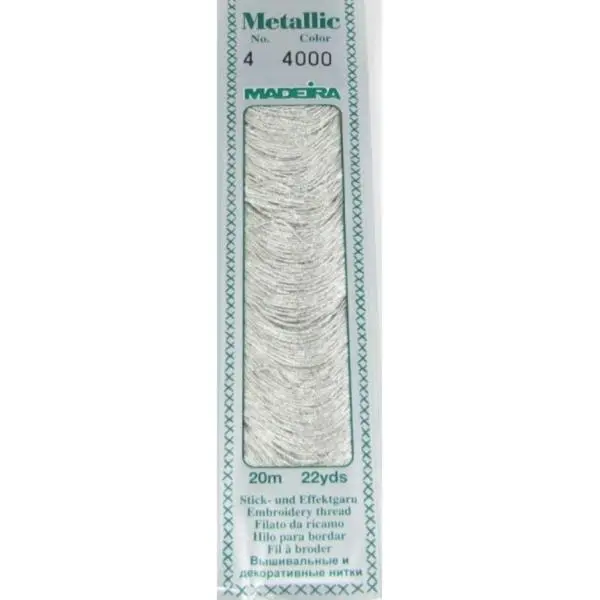 4000 Madeira Metallic Mouline №4, 4-х шарові, спіраль 20 м