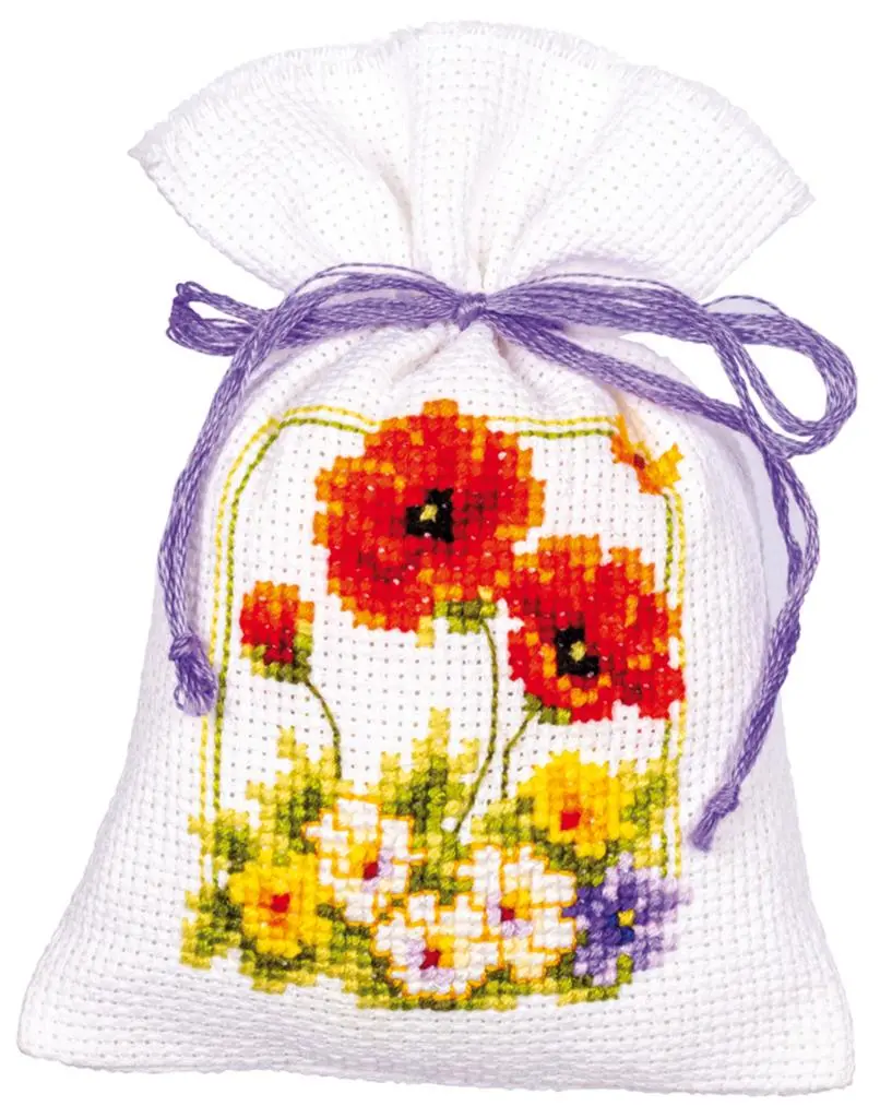 PN-0145823 Набір для вишивання хрестом (мішечки для саше) Vervaco Summer flowers Літні квіти
