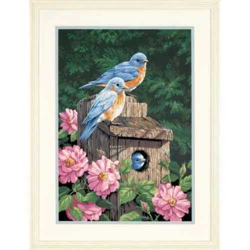 91401 Набір для малювання фарбами за номерами Garden Bluebirds Синички у саду Dimensions