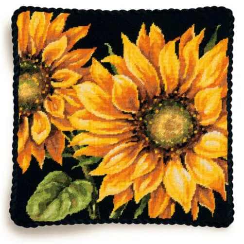 71-20083 Набір для вишивання подушки (гобелен) DIMENSIONS Dramatic Sunflower Яскравий соняшник