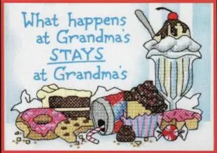 65033 Набір для вишивання хрестом DIMENSIONS What Happens at Grandmas Що відбувається у бабусі?