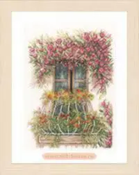 PN-0171411 Набір для вишивки хрестом LanArte Flower Balcony Квітковий балкон