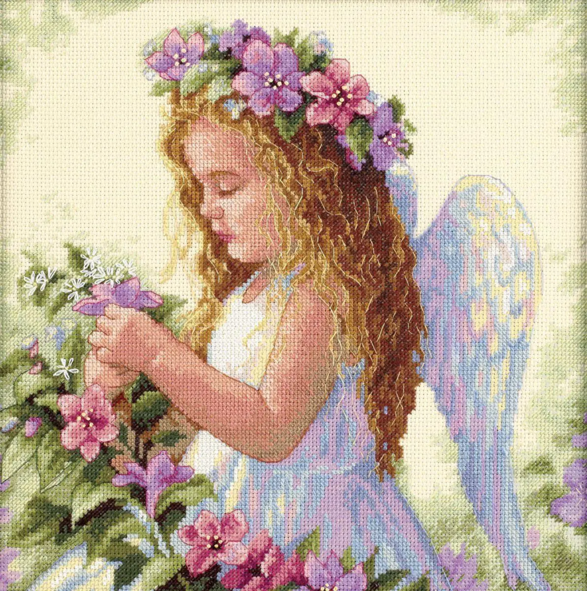 35229 Набір для вишивання хрестом DIMENSIONS Passion Flower Angel Квітковий янгол