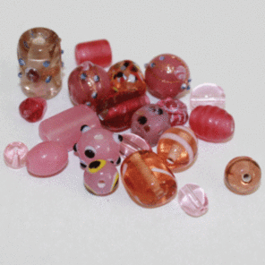 133TDM/Pink,4-12 MM,50г.Plain/Fancy Mix Crystal Art намистини