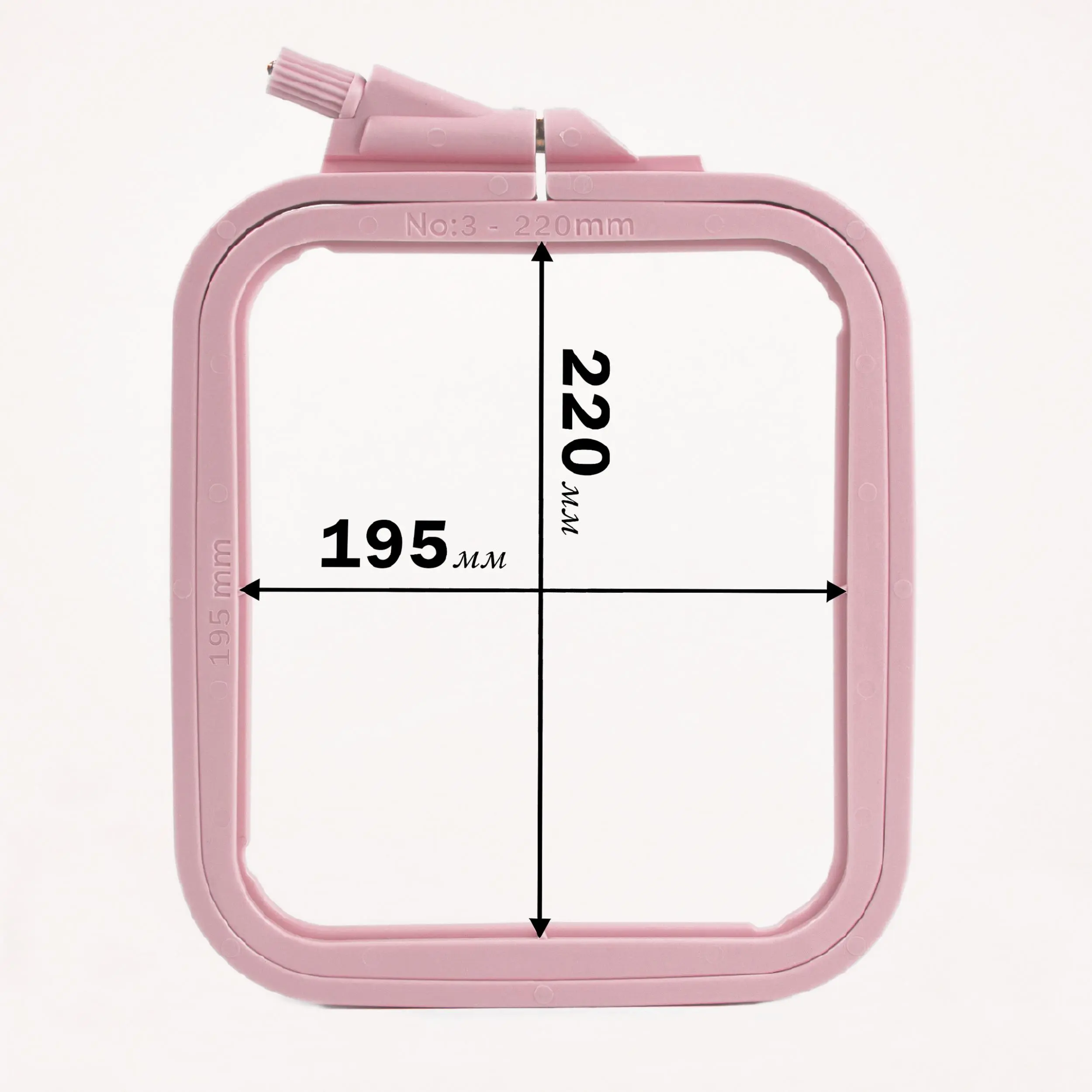 170-13 Пяльці-рамка квадрат (пластикові) 220*195мм Nurge (рожеві)