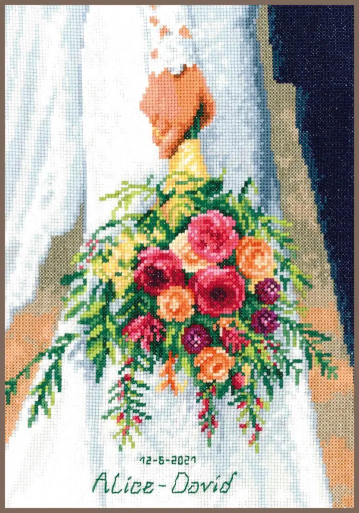 PN-0189338 Набір для вишивання хрестом Vervaco Весільний букет