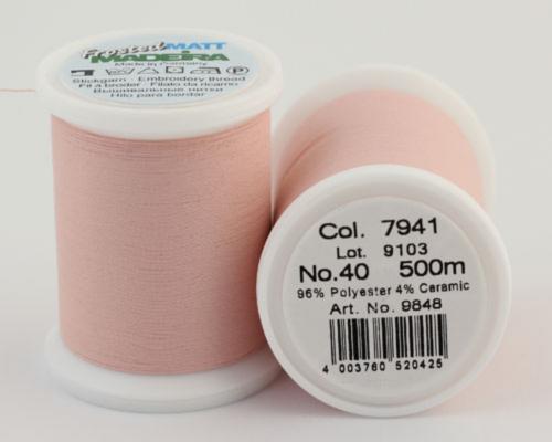 7941/9848 Frosted MATT екстра матові вишивальні нитки, 96% поліестер, 4% кераміка, 500 м