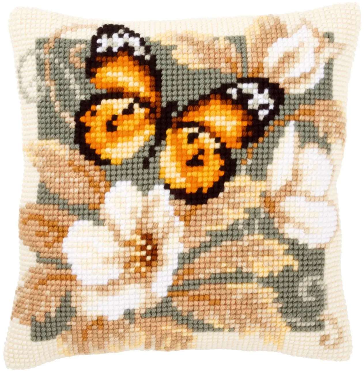 PN-0146840 Набір для вишивання хрестом (подушка) Vervaco Чорно-помаранчевий метелик