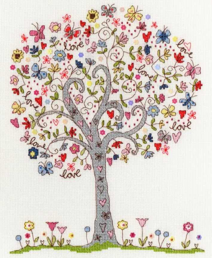 XKA2 Набір для вишивання хрестом Love Tree Дерево кохання