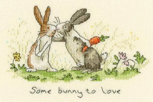 XAJ3 Набір для вишивання хрестом  Some bunny to love Закоханий кролик
