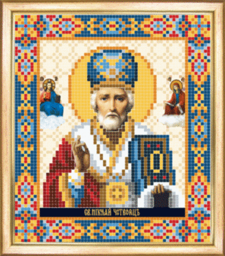СБІ-064 Схема для вишивання бісером Іменна ікона святий Миколай Чудотворець