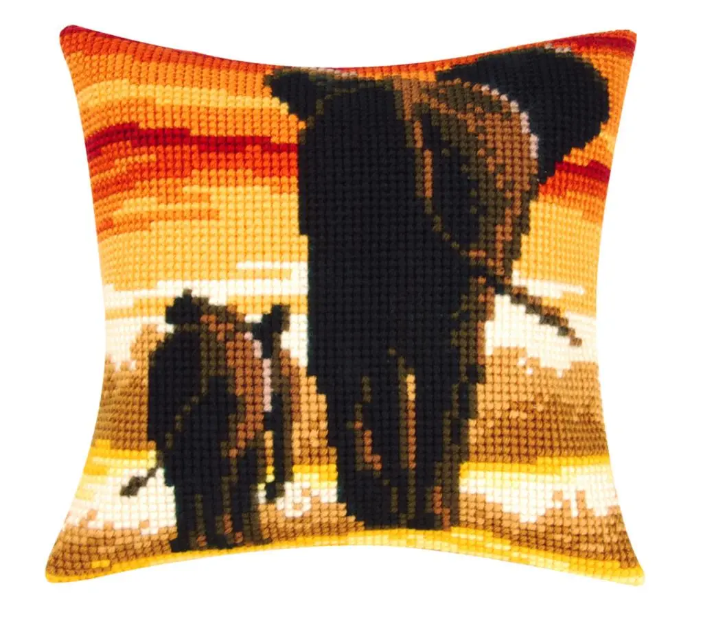 PN-0162254 Набір для вишивання хрестом (подушка) Vervaco Elephants Слони