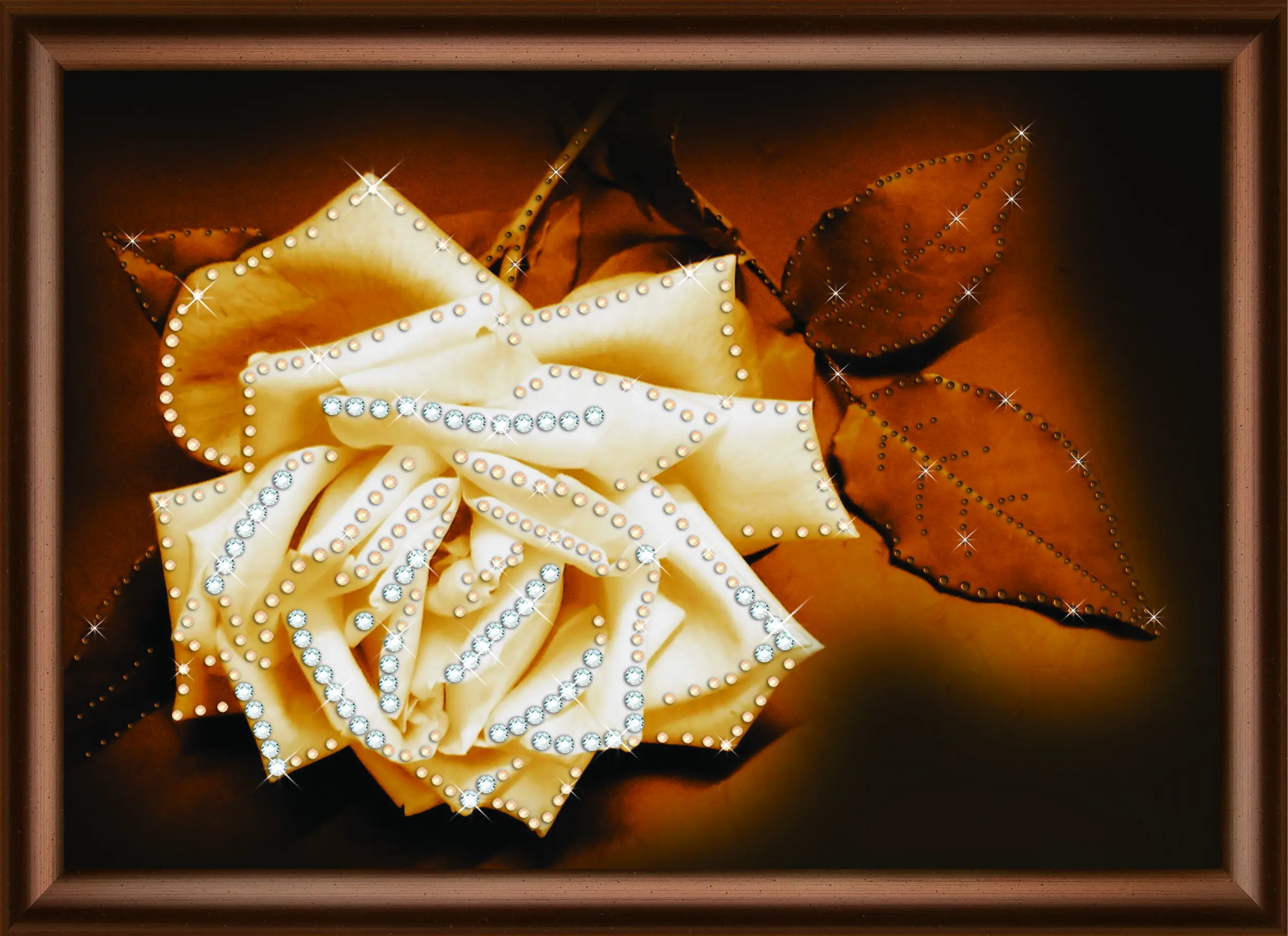 Набір картина стразами Crystal Art КС-1051 Біла ніжність рози