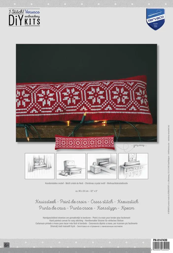 PN-0147439 Набір для вишивання хрестом (подушка) Vervaco Різдвяний мотив