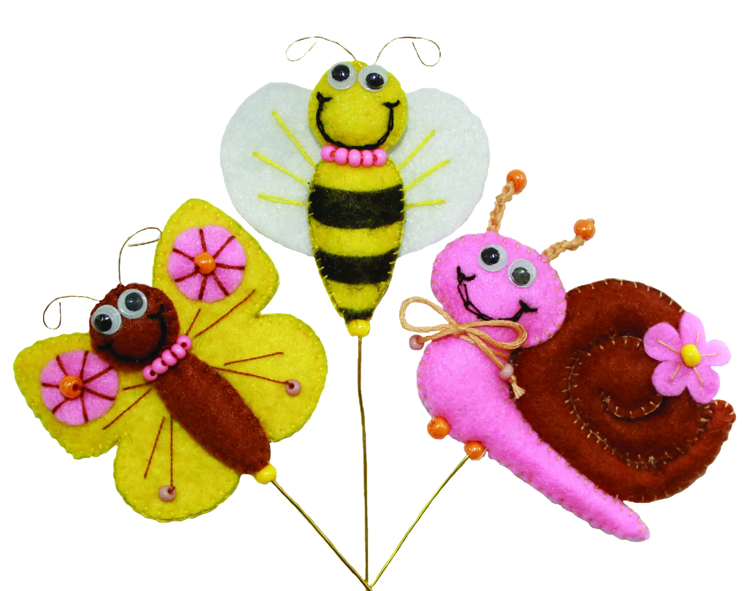 Набір іграшки з фетру Чарівна Мить В-196 Декор для кімнатних рослин Веселі комашки
