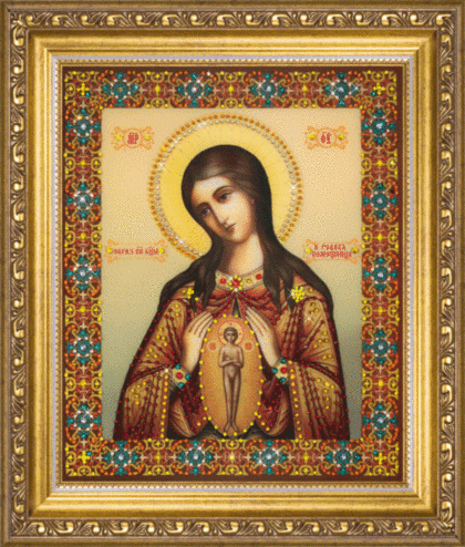 Набір картина стразами Чарівна Мить КС-132 Ікона Божої Матері Помічниця у пологах