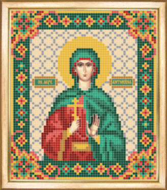 СБІ-083 Схема для вишивання бісером Іменна ікона свята мучениця Антоніна