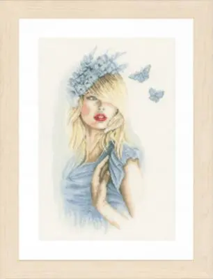 PN-0155691 Набір для вишивки хрестом LanArte Blue Butterflies Блакитні метелики