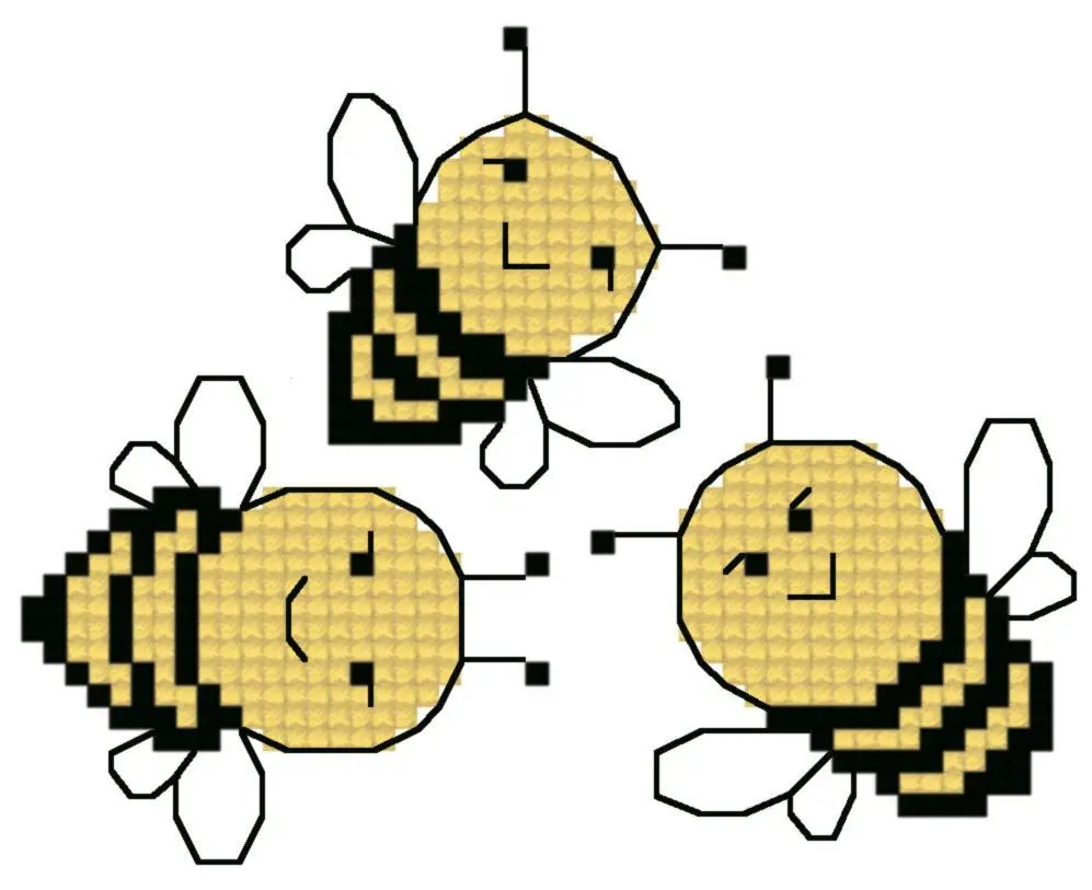 ВРК-21 Схема для вишивання хрестиком на водорозчинній канві Бджілки