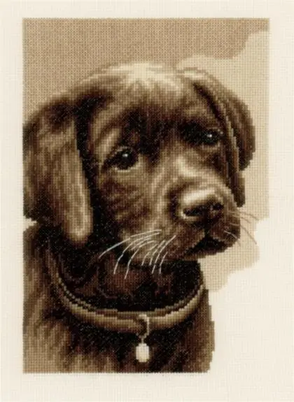 PN-0158080 Набір для вишивки хрестом Vervaco Labrador Puppy Цуценя Лабрадора