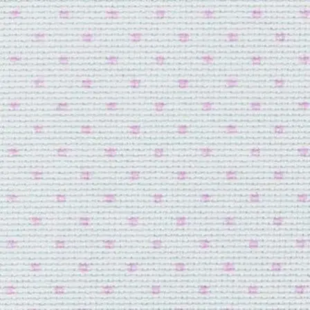 3706/4229 Stern-Aida Petit Point 14 (ширина 110см) білий у рожевий горошок