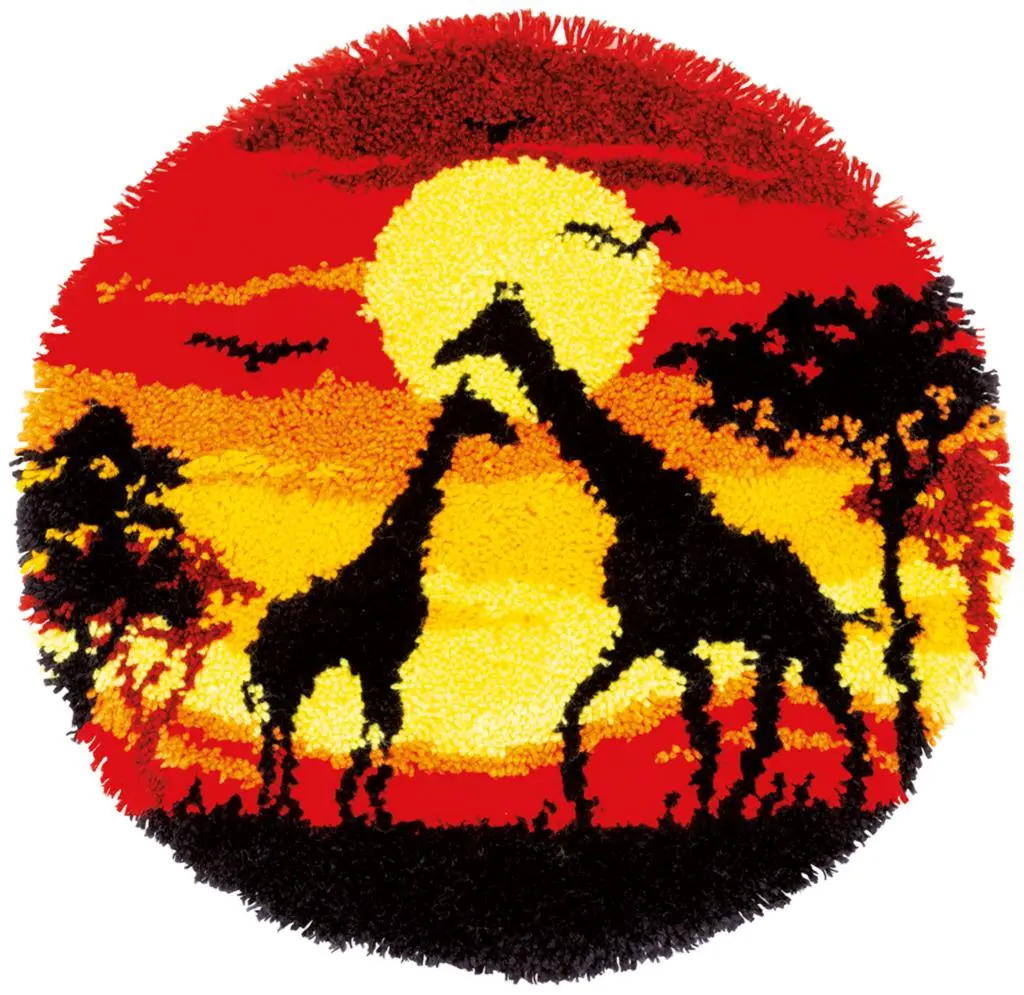 PN-0179172 Набір для вишивання килимка Vervaco Жирафи на заході сонця