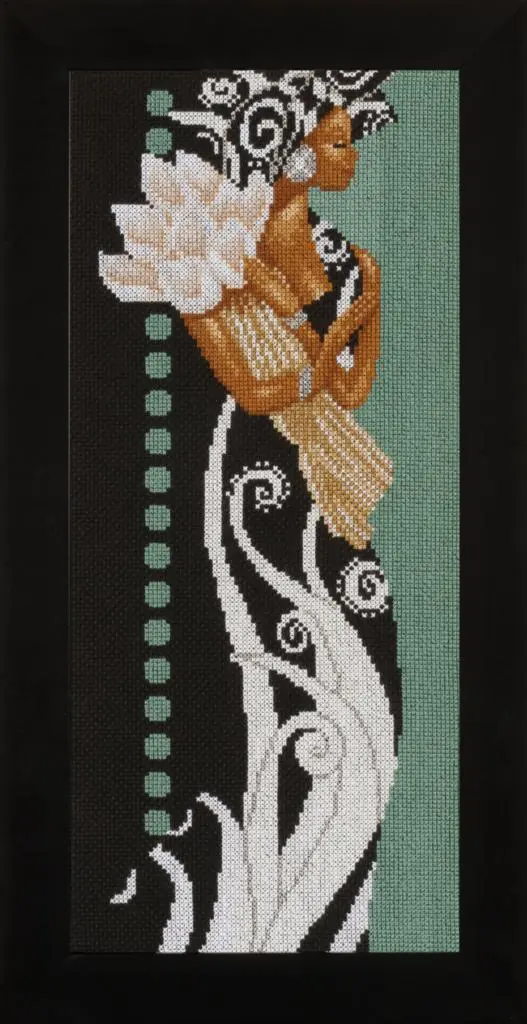 PN-0008187 Набір для вишивки хрестом LanArte African lady with flowers Африканська леді з квітами