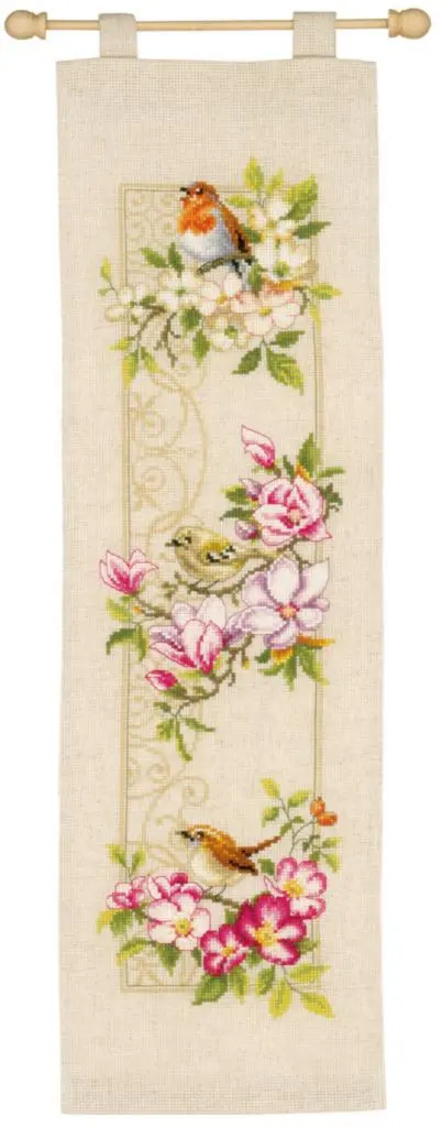 PN-0148200 Набір для вишивки хрестом Vervaco Birds and Blossoms Птахи весною