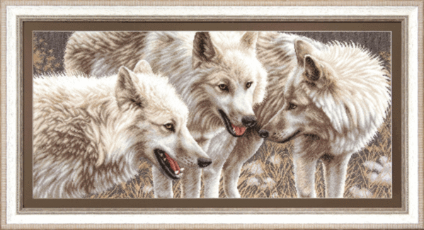 Набір для вишивання хрестиком Чарівна Мить М-126 Білі вовки
