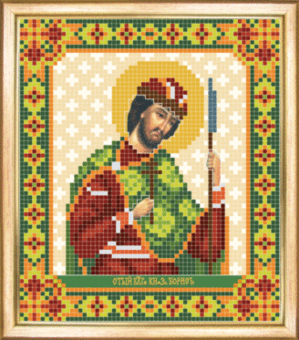 СБІ-087 Схема для вишивання бісером Іменна ікона святий благовірний князь Борис
