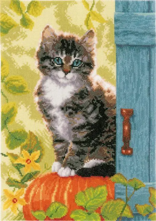 PN-0158303 Набір для вишивання хрестом Vervaco Cat  Pumpkin Кіт та гарбуз