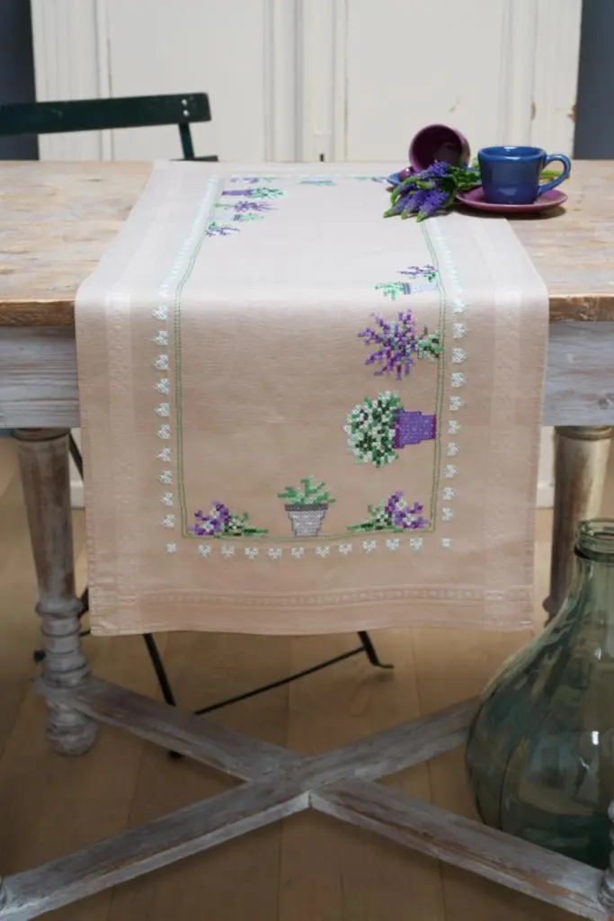 PN-0165726 Набір для вишивання хрестом (доріжка на стіл) Vervaco Lavender Лаванда