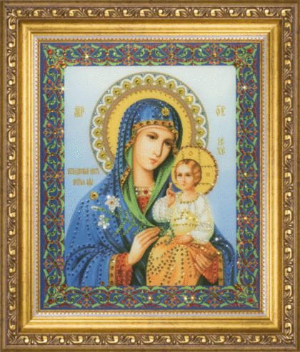 Набір картина стразами Чарівна Мить КС-056 Ікона Божої Матері Неувядающий колір