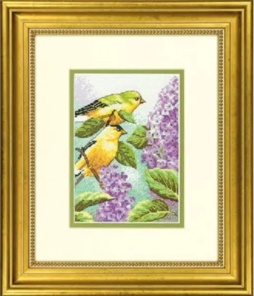 70-65153 Набір для вишивання хрестом DIMENSIONS Goldfinch And Lilacs Птиці та бузок