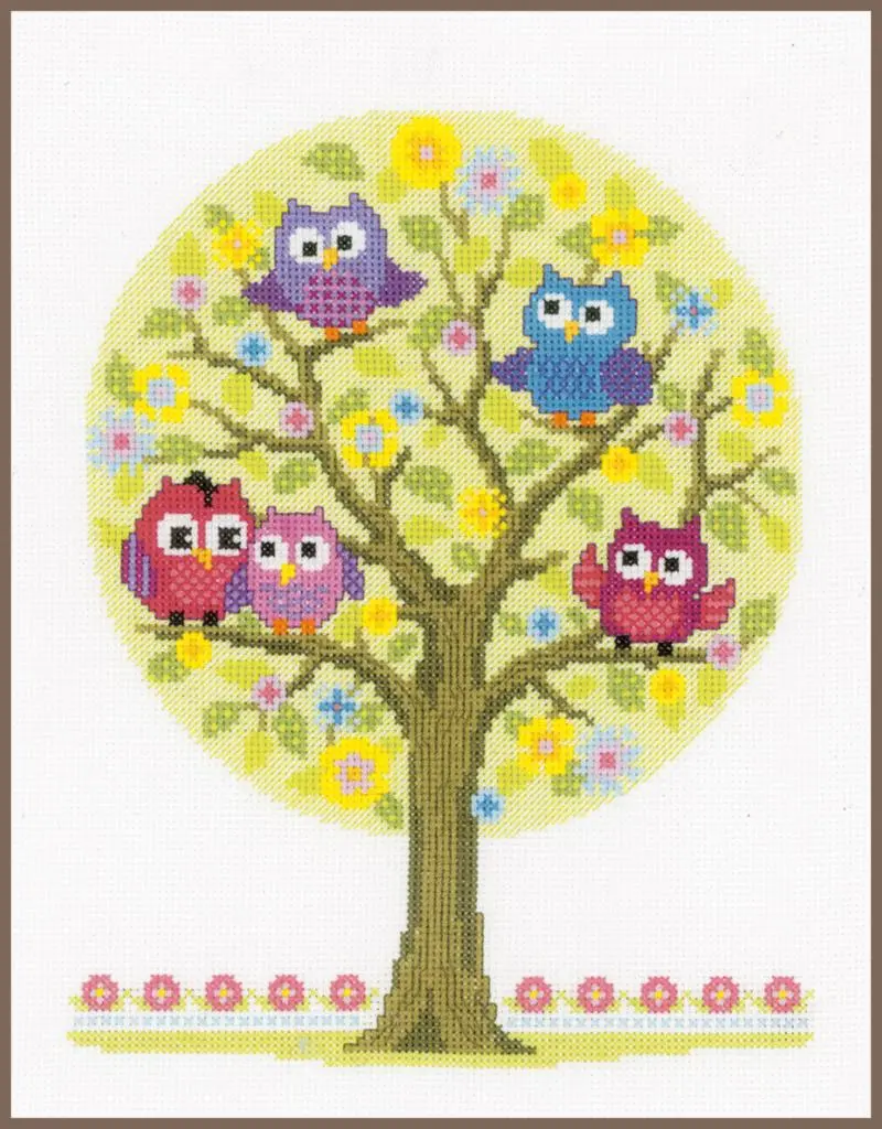 PN-0146618 Набір для вишивки хрестом Vervaco Little owls tree Дерево сови