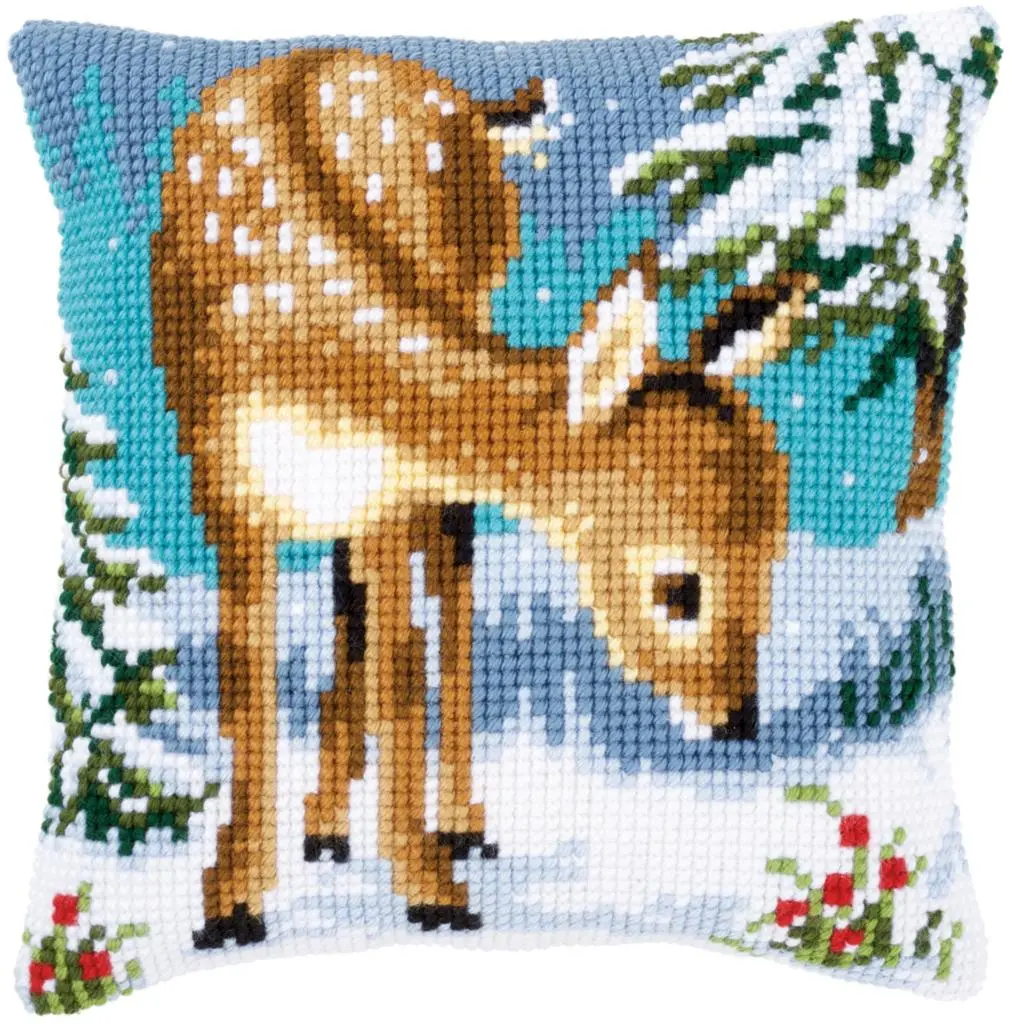 PN-0149147 Набір для вишивання хрестом (подушка) Vervaco A little deer Маленький олень