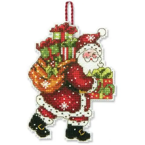 70-08912 Набір для вишивання хрестом DIMENSIONS Santa with Bag Christmas Ornament Різдвяна прикраса Санта Клаус з мішком