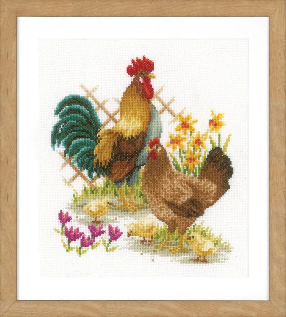 PN-0156469 Набір для вишивки хрестом Vervaco Chicken family Сімя
