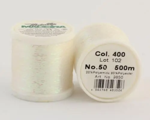  400/9850 METALLIC №50 Декоративна нитка для додавання у вязальну нитку, 500 м
