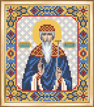 СБІ-088 Схема для вишивання бісером Іменна ікона святий преподібний мученик Вадим