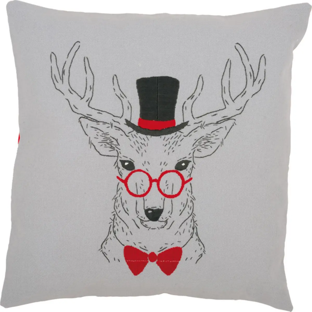PN-0156051 Набір для вишивання гладдю (подушка) Vervaco Deer with Red Glasses Олень у червоних окулярах