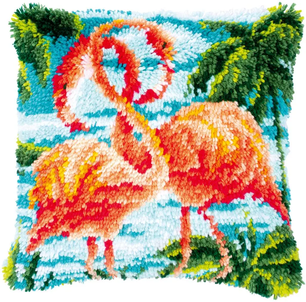 PN-0186006 Набір для вишивання подушки (килимарство) Vervaco Flamingos Фламінго